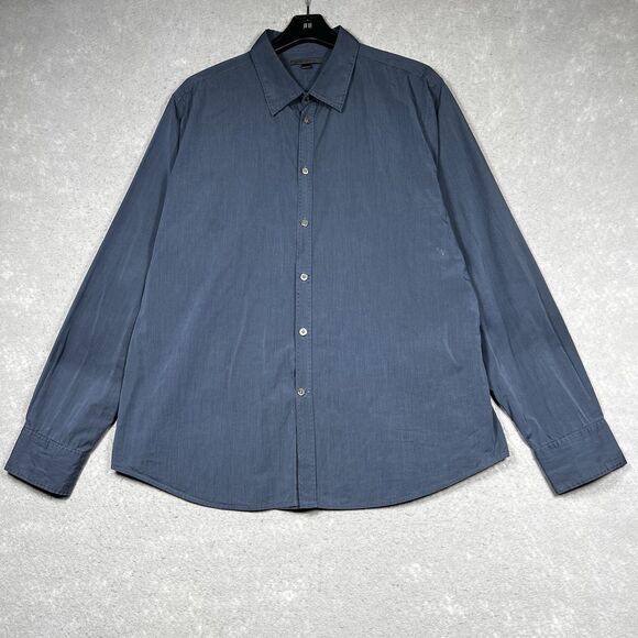 John Varvatos Shirt Mens Size XXL Blue Button Down Dress Shirt Long Sleeve - Picture 1 of 12